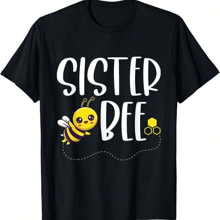 Birthday Bee Family Matching Sister Bee Sis Beekeeper Funny T-Shirt - 紅色 - 查看 1