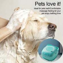 Pet Bathing Brush - Dedicated Pet Bathing Tool - Silicone Bathing Massage Brush Comb - Built-In Shampoo Dispenser Massage Bathing Brush - Dual Function Massage Comb And Cleaning Tool, Ergonomic Handle, Detachable Brush Head, Wet And Dry Use, Silicone Bathing Brush With Shampoo Storage Feature - Durable Silicone Material, Material, Convenient Bathing Brush, Can Open To Dispense Shampoo. - Multicolor - View 5
