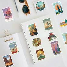 50 miếng dán du lịch phong cách retro, miếng dán ngoài trời, miếng dán quốc gia, miếng dán du lịch cổ điển, miếng dán danh lam thắng cảnh thế giới, miếng dán thẩm mỹ, miếng dán chống thấm nước, miếng dán thẩm mỹ cho sổ tay/laptop, miếng dán ván trượt, miếng dán bình nước, miếng dán sổ tay - Y - Xem 2