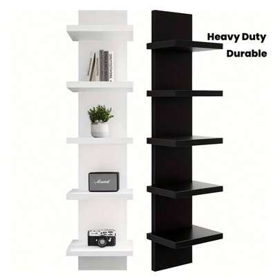 3/5-Tier Floating Wall Shelf Unit - Versatile Storage & Display For Bedroom, Living Room, Office - Ideal For Books, Shoes, Vanity, And TV - Modern Minimalist Design Shelves