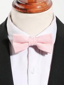 2pcs/Set Unisex Fashion Solid Color Plush Bow Tie Set, Suitable For Party, Daily, School, Banquet, Holiday, Couple Gift Matching - A - View 2