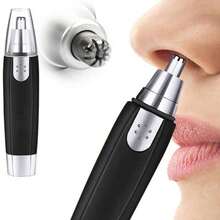 Recortador inalámbrico de vello nasal y de oreja para el arreglo facial y de cejas sin dolor, recortador de vello nasal y de oreja - Negro - Ver 1