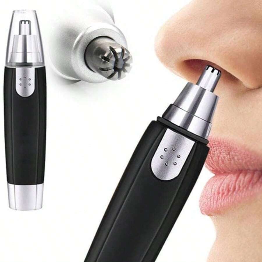 Recortador inalámbrico de vello nasal y de oreja para el arreglo facial y de cejas sin dolor, recortador de vello nasal y de oreja - Negro - Ver 1