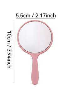 3pcs New Handheld Small Mirrors, Delicate Compact Makeup Mirrors, Portable Round Mirrors, Unisex, Suitable For Parties - Multicolor - View 2