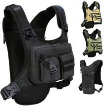 Men's And Women's Hydration Backpack Vest - Heavy Duty Running, Hiking, Cycling Chest Bag With MOLLE System, Compatible With Hydration Bladders (Bladder Not Included), Padded Shoulder Straps And Multiple Compartments, Men's Waist Bag, Belt Bag - 綠色 - 查看 8