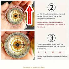 Durable Brass Glow-In-The-Dark Compass - Waterproof, Portable Mini Compass Suitable For Camping And Hiking, Pocket Watch Flip Cover Luminous Compass, Camping Accessories, Outdoor Navigation Tool, Retro Style, Portable, Suitable For Hiking, Exploration, Mountaineering, Fishing, Outdoor Activities, Travel Accessories, Survival Tools, Trekking Gear, Camping, Sports Accessories, Men's Gifts, Personalized Gifts - Multicolor - View 7
