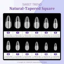 Short Fake Nail Tips Almond: 600Pcs Full Cover Nail Tips For Acrylic Nails Nail Extension Kit With Nail Glue Remover &Amp; Glue Acrylic False Nail Clippers Clear Nails Tip Art For Beginners DIY - ColorB - 查看 6