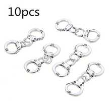 10 Pieces Antique Silver Hollow Chain Handcuff Pendant, Suitable For DIY Jewelry Making Accessories - 銀色 1 - 查看 5