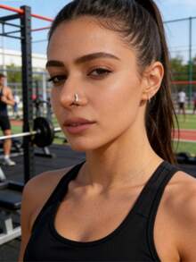1pc Dazzling Cubic Zirconia Nose Cuff – 2-Tone (Gold & Silver) Adjustable Non-Piercing Nose Ring, Sparkling Rhinestone Facial Jewelry For Everyday & Special Occasion Glam - 銀色 - 查看 3