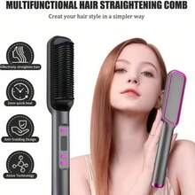 New Ceramic Anti-Scald Electric Hair Straightener, Electric Hair Curler, Electric Hair Brush - Grey - View 9