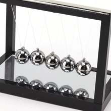Stainless Steel Newton Cradle Balance Balls With Mirror Base For Stress Relief, Desktop Toy, Physical Science Decoration For Home, Office And Desk. - màu đen - Xem 6