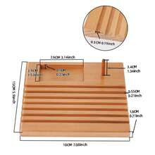 Soporte de regla de madera para coser y acolchar - Soporte de almacenamiento de herramientas de manualidades con ranuras, regla e hilo, para almacenamiento de suministros de costura - D - Ver 7