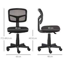 Ergonomic Office Chair, Height-Adjustable Swivel Chair, Space-Saving, Black - 黑色 - 查看 2