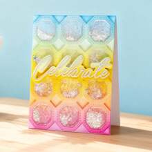 创意网格金属切割模具，DIY剪贴簿相册和压花模板，贺卡制作工具，卡片纸切割工艺品，礼品卡制作模板模切。 - 銀色 - 查看 8