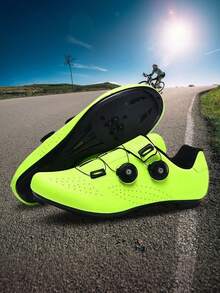 新款男士骑行鞋，带锁片，速度骑行鞋，橡胶底骑行鞋，自行车鞋，防滑锁片，男士山地自行车鞋，公路自行车鞋，速度骑行鞋 - Fluorescent Green - 查看 4