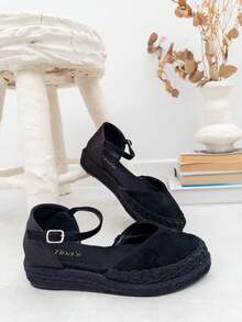 VIKIVIKI SHOES Women's Platform Espadrilles With A Thick, Non-Slip Sole, Y2K Vintage Bohemian Style, Comfortable For Walking, Ideal For Summer, Vacations, The Beach, City Wear, And Everyday Outfits, Perfect For Fresh Looks And Getaways. Estimated Delivery: 1-3 Business Days (Peninsula) - 黑色 - 查看 5