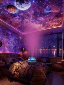 LED Aurora Projector Starlight Lamp, LED Northern Lights Interstellar Galaxy Night Light, Suitable For Bedroom, Home Theater, Living Room, Room Decoration For Festive Parties, Perfect Atmosphere Lamp For Use As A Gift For Festivals, Birthdays, And Valentine's Day (Suitable For Christmas, Halloween, Weddings, Parties) - Compatible With Charging Battery And Adapter (No Battery Required, Includes Electronic Devices) - 多色光 - 查看 6