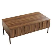 Modern Retro-Style Coffee Table, Living Room Furniture. Dimensions: 105 Cm (Length) X 55 Cm (Width) X 41 Cm (Height). - Natural Color - View 11