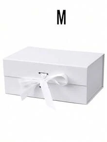 1pc White Foldable Gift Box, Gift Packaging Box, Universal Gift Box For Family And Friends, Holiday Gifts - White - View 8