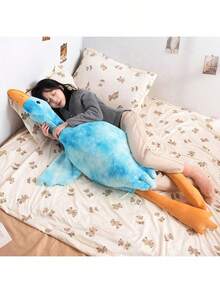 1pc Cute Big White Goose Plush Doll, Colorful Goose Stuffed Animal Pillow, Sofa Bed Sleeping Companion Doll, Birthday Gift - Multicolor - View 4