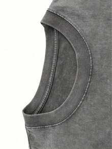 Disney Disney Toy Story Pizza Planet Pattern Street Style 100_ Pure Cotton Vintage Round Neck Pullover, Comfortable Round Neck T-Shirt, Suitable For Travel And Vacation, Unisex. - Grey - View 3