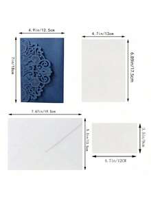 10pcs/Pack Wedding Party Invitations (With Envelopes And 2 Blank Inner Cards), Laser Cut Engagement Invite, Elegant Premium Business Greeting Cards For Holiday, Birthday,Christmas - Multicolor - View 36