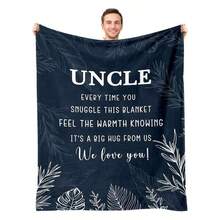 Uncle Gifts  Best Uncle Blanket Fathers Day, Birthday, & Thanksgiving  50 X 60, Ultra Soft Flannel Blanket  Multiple Sizes, Cozy Couch/Bed/Gifting, Winter MustHave - 彩色 - 查看 1