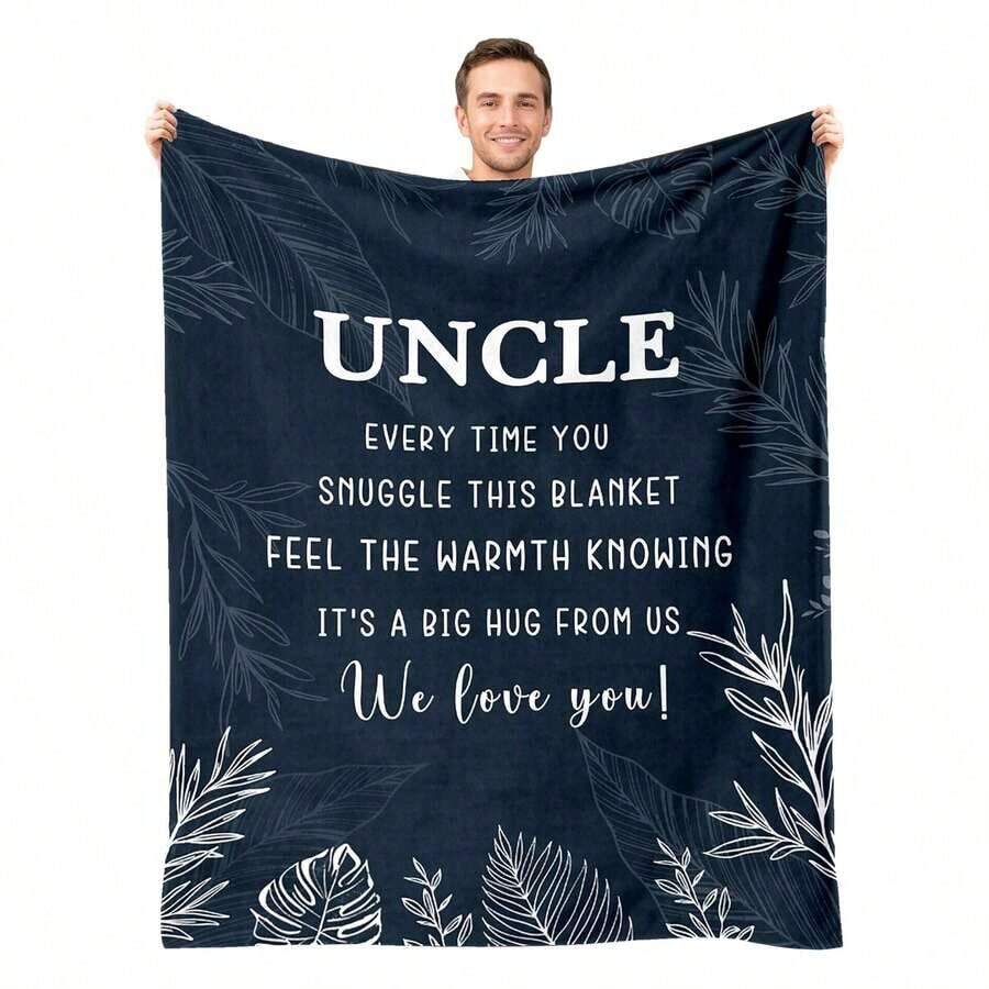 Uncle Gifts  Best Uncle Blanket Fathers Day, Birthday, & Thanksgiving  50 X 60, Ultra Soft Flannel Blanket  Multiple Sizes, Cozy Couch/Bed/Gifting, Winter MustHave - 彩色 - 查看 1