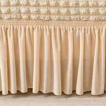 Modern Style Polyester Fiber Solid Color Bubble Gauze Simple Style Elastic All-Inclusive Lace Design Sofa Cover, All Seasons Scratch Resistant Elastic Living Room Sofa Cover Pet Anti-Dirty Universal Sofa Protector Home Decoration - 黃色 - 查看 5