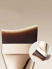 2pcs Makeup Brushes, Thin Angled Face Powder Brush, Seamless Korean Style Concealer Flat Top Foundation Brush, High Quality PBT Fiber, Dense Bristles, Brush Set, Makeup Brush Set, Makeup Gift Set - Multicolor - View 4