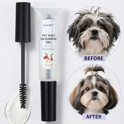 PETSIN Gel chải lông cho chó lông dài - Loại bỏ vết bẩn và vết rách, không dính, giữ nếp 24 giờ, công thức an toàn khi liếm - Yorkie Maltese Shih Tzu 0,53oz