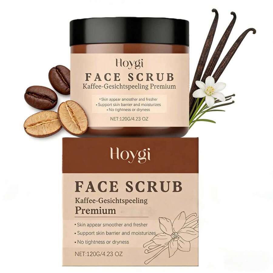 香草咖啡面部磨砂膏，清洁毛孔，提亮肤色，令肌肤光滑柔嫩，面部清洁护理 - 果酸 - 查看 1