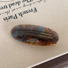 1个复古小椭圆边发夹 - 优雅合金发夹，女士防滑刘海侧夹，适合日常和派对，女士发饰，头部饰品 - 彩色 - 查看 12