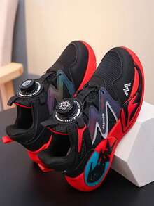 儿童时尚篮球鞋，撞色运动鞋，防滑耐穿，四季皆宜，时尚舒适的街头篮球鞋 - 紅色 - 查看 2