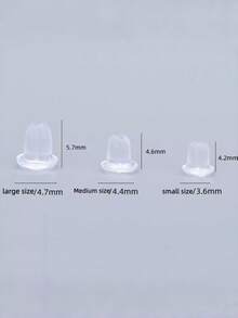 100pcs/200pcs Silicone Ear Stud Backs - Secure & Comfortable Transparent Earring Support For All Occasions - Clear - View 6