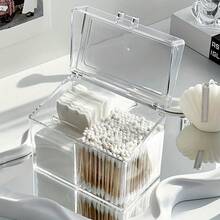 1 pezzo Scatola portaoggetti per cotton fioc, Scatola portafazzoletti da trucco in acrilico per salone di bellezza, Scatola per il tavolo da toeletta, Scatola portafazzoletti struccanti, In plastica trasparente, 3 scomparti, Con coperchio antipolvere - Multicolore - Visualizzare 8
