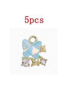 5pcs Dreamy Butterfly & Star Shaped Alloy Pendant Charms, DIY Jewelry Making Supplies For Women - Multicolor - View 11