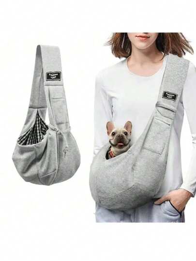 1pc Breathable Portable Pet Carrier Bag, Crossbody Bag Suitable For Outdoor Walking, Commuting And Shopping, Fits Cats And Small Dogs