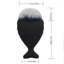 1 Peça Pincel de Maquiagem - Novo Pincel de Maquiagem Escama de Sereia, Pincel de Maquiagem Único com Formato de Cauda de Peixe Grande na Parte Inferior, Pincel Redondo de Pó Base e Blush com Formato de Peixe Pequeno - Multicolorido - Visão 2