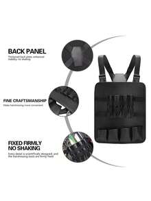 1pc Professional Hairdresser Organizer Bag, Black Faux Leather Chest Pocket, Adjustable Buckle, Unisex Barber Tool Kit, Ideal Christmas Gift, Suitable For Hair Salon Use (Bag Only) - Multicolor - View 4