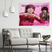 Fashion Blogger Tapestry Jake And Johnnie Poster Flag For Room Teen Girls Boys Indoor Outdoor Living Room Bedroom And College Dorm For Friends Gift - 粉色 - 查看 5