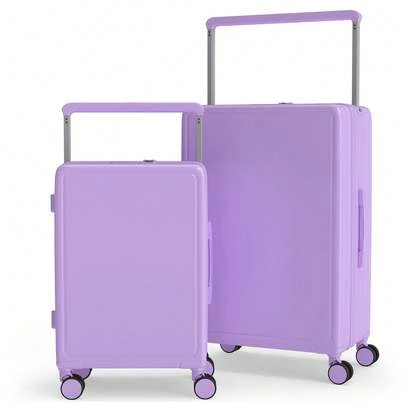 YSTYLE 20/28 Inch Color Coordinated Minimalist Travel Suitcase, Compact Carry-On Luggage, Equipped With Wide Handle, Spinner Wheels And TSA Approved Lock, Suitable As Carry-On Luggage