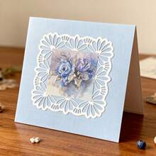 Creative Lace Cutting Dies, DIY Scrapbooking Album And Embossing Stencil, Greeting Card Making Tool, Card Paper Cutting Crafts ,Gift Card Making Template Die Cuts. - Silver - View 2