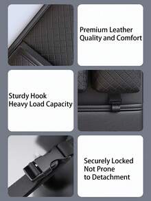 PU Leather Car Back Seat Organizer With Tissue Box Holder, Cup Holders, Hooks & Anti-Kick Mat - Multifunctional Backseat Storage Bag - Multicolor - View 5