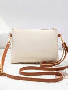 2025新款镂空花朵手拿包，女士休闲PU小方包，轻盈奢华日常穿搭