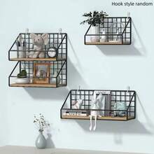 1pc Creative Wall Mounted Storage Rack With Handle - Iron Made - Durable - High Load Bearing Capacity - Home Wall Mounted Storage Rack - Portable - Bathroom - Toilet - Wall Mounted - Storage - Hanging Storage Rack - Cosmetics And Skincare Storage Rack - Dorm Bedside Rack Bathroom - Black - View 7