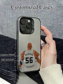 1个可定制DIY手绘篮球图案手机壳，兼容三星S24 Ultra/S25 Ultra和17 Pro Max/16 Pro/15/14 Plus/13 Pro/12 Pro Max/11/7P/XS/XR，硬质PC材质，防刮花，防指纹，个性化礼物，适合个人、伴侣、家人、朋友、情侣、兄弟姐妹，生日、周年纪念日等场合。 - 彩色 - 查看 5