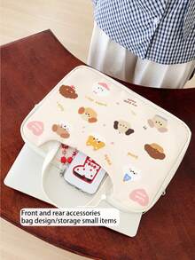 1pc Cute Puppy Pattern 15"/14" Laptop Sleeve, Lightweight & Fashionable, PU Leather Water-Resistant & Shock-Proof Design, Essential For College Students - Multicolor - View 9