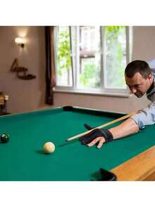 1 Pair Billiard Gloves, 3-Finger Snooker Gloves, Non-Slip Cue Gloves, Suitable For Left And Right Hands, Adult Party Game - Black - View 10