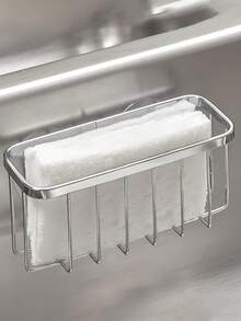 Stainless Steel Sponge Holder With Suction Cup Easy To Install Space Saving Multifunctional Durable Cleaning Tool For Sponges Scrubbers And Soap Suitable For Kitchen And Bathroom For Sponges Small Tools Keeps Surfaces Clean Household Accessories - Multicolor - View 4